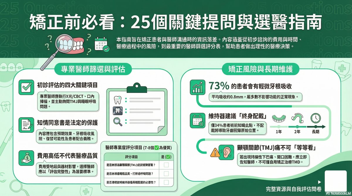 矯正前必看：25個關鍵提問與選醫指南