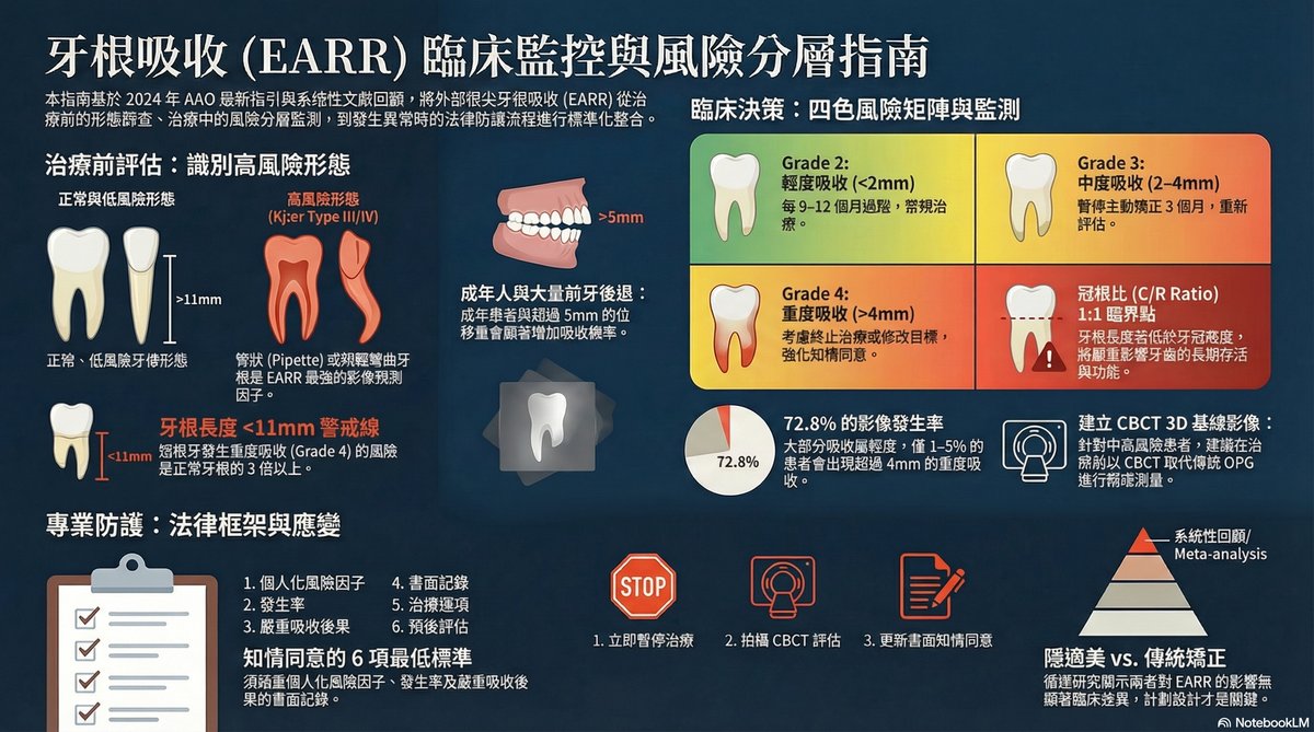 牙根吸收 (EARR) 臨床監控與風險分層指南