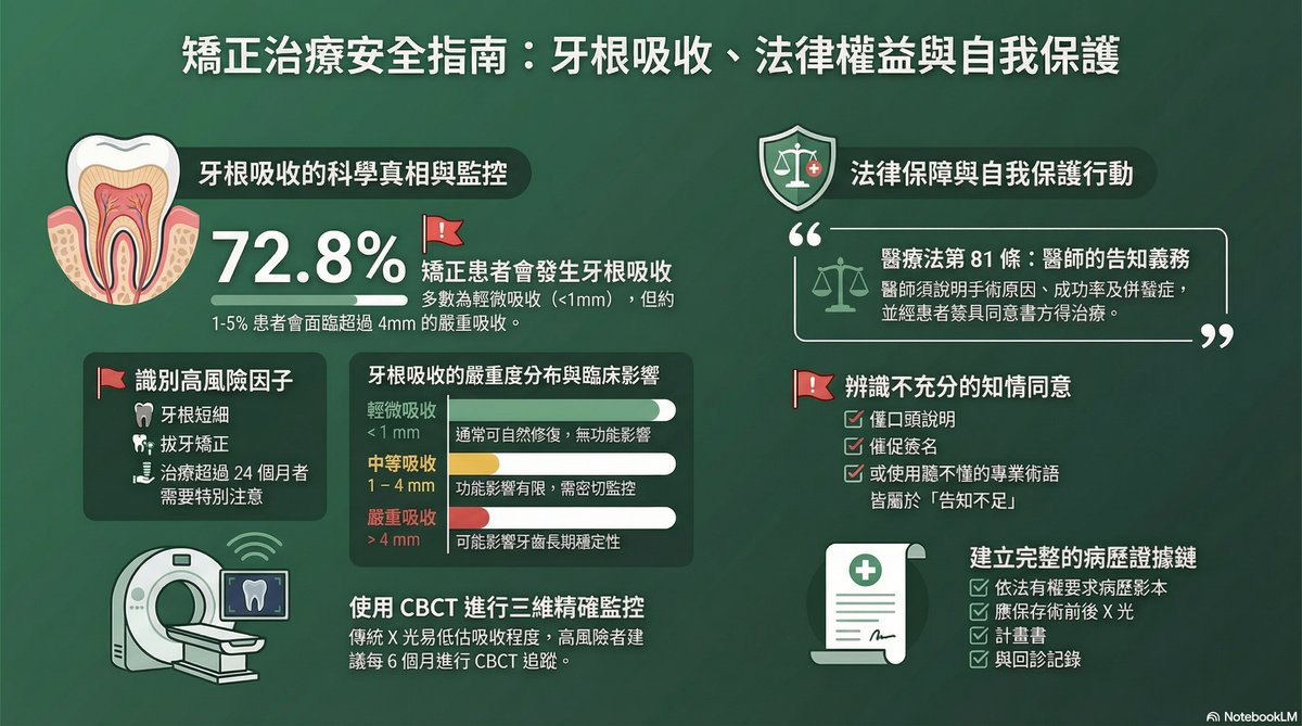 矯正治療安全指南：牙根吸收、法律權益與自我保護